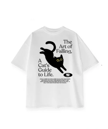 CAT OVERSIZE T-SHIRT ( WHITE )